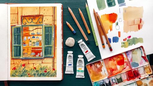 Draw with Me: Expressive Sketching with Gouache & Colored Pencils