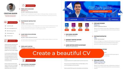 Create a beautiful CV (Resume) in Photoshop | 2 Versions