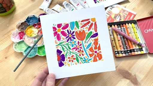 Paint a Gouache Floral Greetings Card