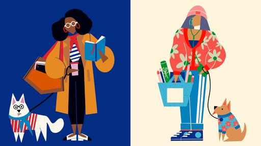 Character Illustration with Bold Fashion: Drawing Figures & Dogs in Procreate