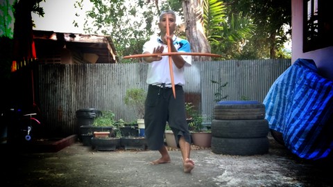 Waikru Swords Dancing in Krabikrabikrabong Double sword