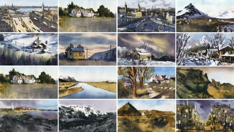 30 Days Of Loose Watercolors: Northern Europe & Beyond