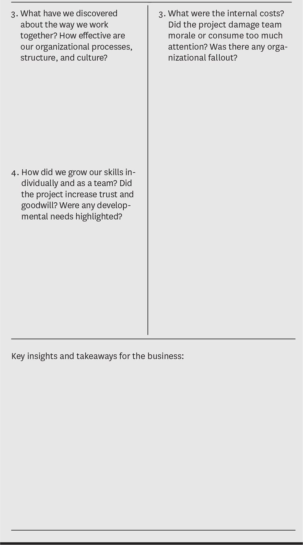 The Project Review Worksheet